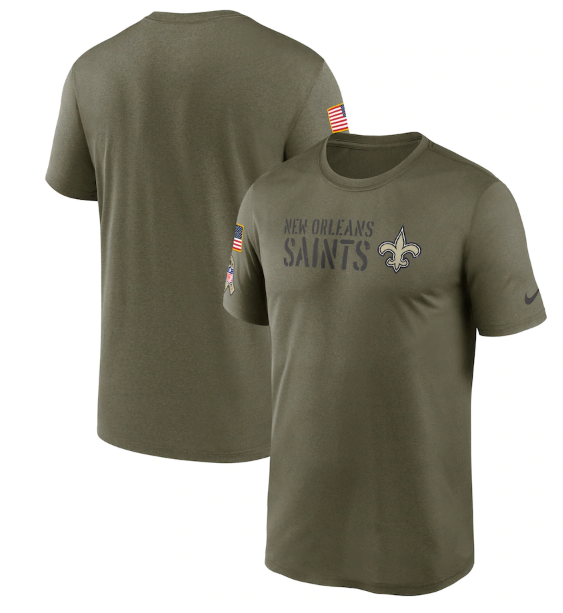 Men's New Orleans Saints Olive 2022 Salute to Service Legend Team T-Shirt Men's New Orleans Saints Olive 2022 Salute to Service Legend Team T-Shirt